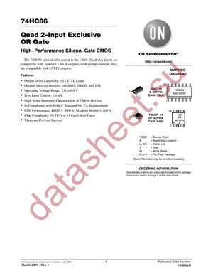 74HC86DTR2G datasheet  